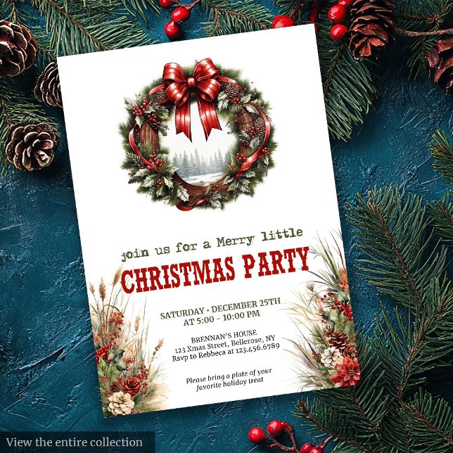 Western Christmas party invite with cowboy hat (Western Christmas party invite with cowboy hat

)