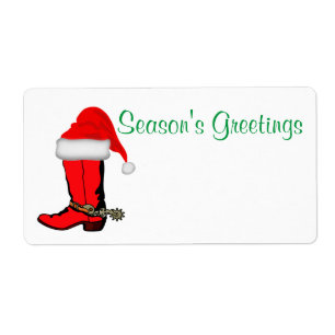 Western Christmas Party Name Tag Template