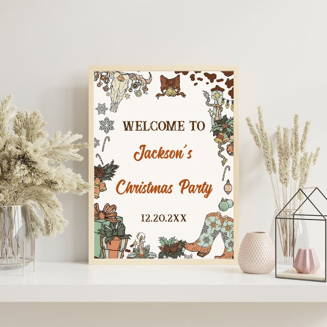 Western Christmas Party Welcome Sign (Creator Uploaded)