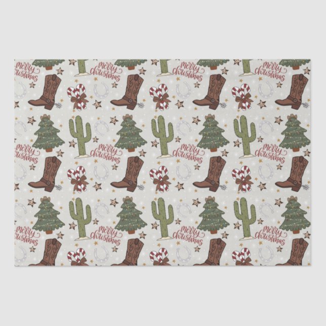 Western Christmas  Tissue Paper (Front)