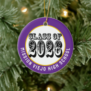 Western Class of 2026 Photo Graduation Ceramic Tree Decoration