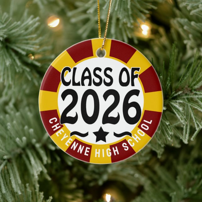 Western Class of 2026 Photo Graduation Ceramic Tree Decoration (Tree)