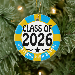 Western Class of 2026 Photo Graduation Ceramic Tree Decoration