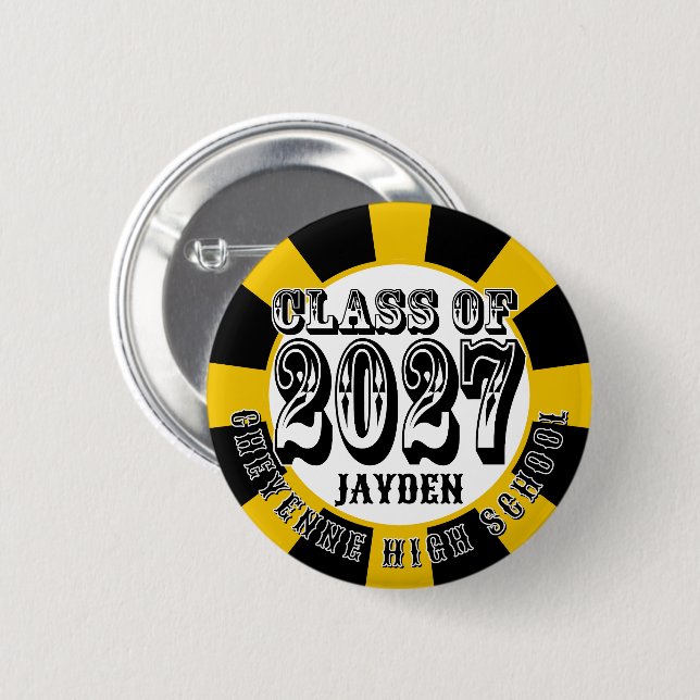 Western Class of 2027 Graduation 6 Cm Round Badge (Front & Back)