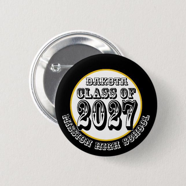 Western Class of 2027 Graduation 6 Cm Round Badge (Front & Back)