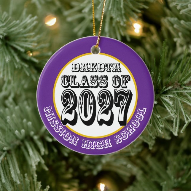Western Class of 2027 Photo Graduation Ceramic Tree Decoration (Tree)