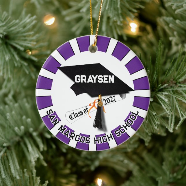 Western Class of 2027 Photo Graduation Ceramic Tree Decoration (Tree)