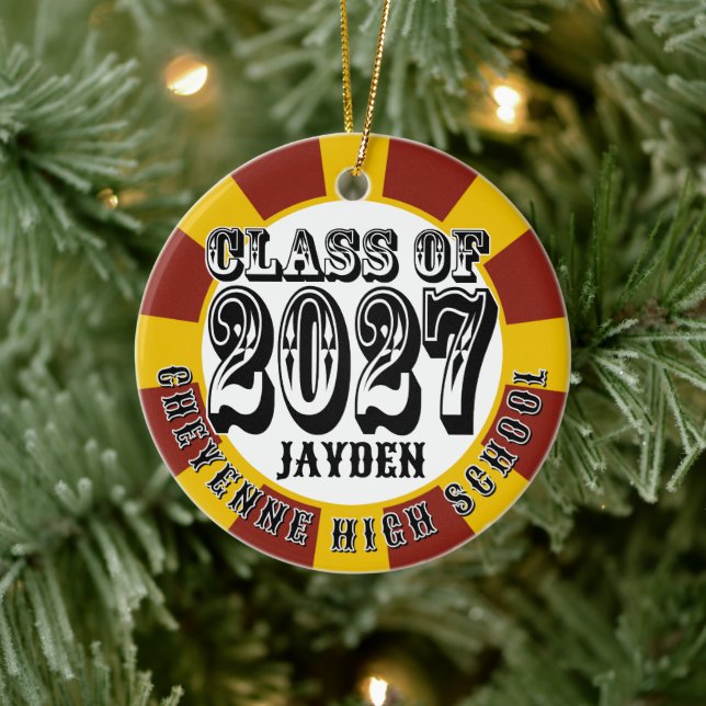 Western Class of 2027 Photo Graduation Ceramic Tree Decoration (Tree)