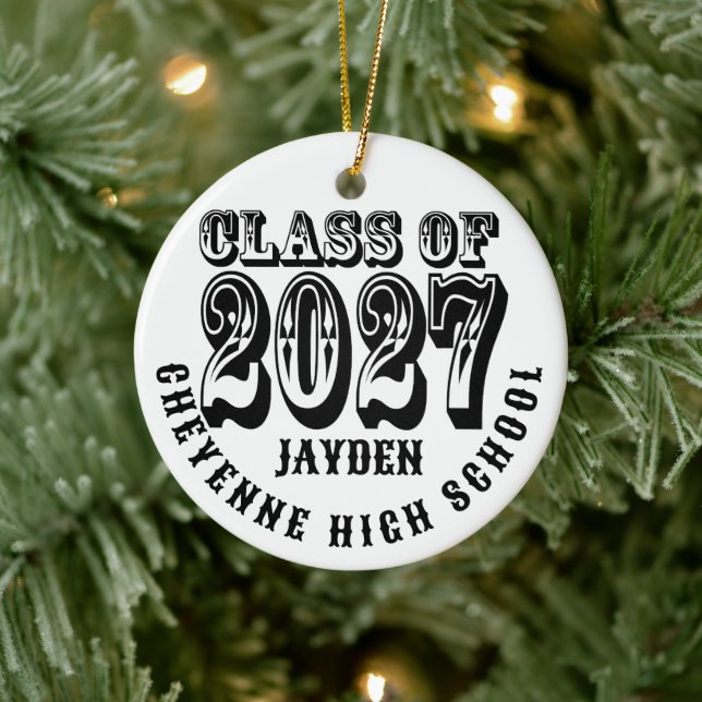 Western Class of 2027 Photo Graduation Ceramic Tree Decoration (Tree)