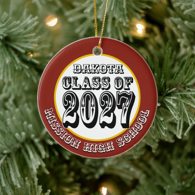 Western Class of 2027 Photo Graduation Ceramic Tree Decoration (Tree)