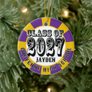 Western Class of 2027 Photo Graduation Ceramic Tree Decoration