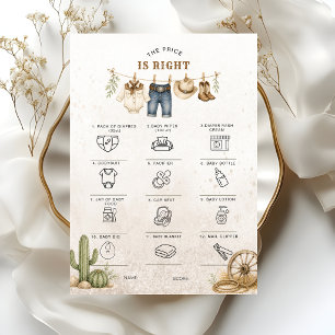 Western Clothesline Little Cowboy Price is Right 