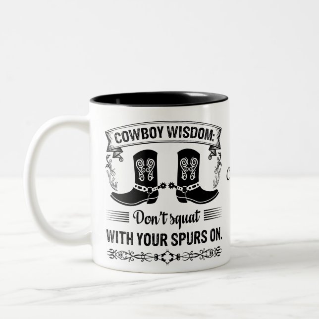 Western Coffee Mug, Personalised Cowboy Mug (Left)