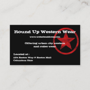 Western Country Business Card :: Red Star Badge