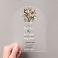 Western Country Cowboy Boho Cow Skull Wedding