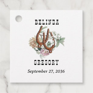 Western Country Cowboy Boho Cow Skull Wedding Favour Tags