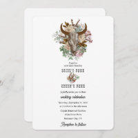 Western Country Cowboy Boho Cow Skull Wedding