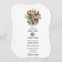 Western Country Cowboy Boho Cow Skull Wedding