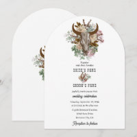 Western Country Cowboy Boho Cow Skull Wedding