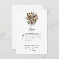 Western Country Cowboy Boho Cow Skull Wedding