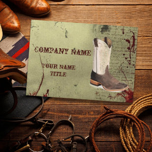 Western country cowboy handyman Construction Business Card