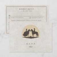 Western country cowboy wedding meal choices RSVP