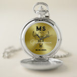Western Country Cowboy Wedding Monogram Groomsmen Pocket Watch<br><div class="desc">Personalised gifts for groomsmen with old western cowboy theme. Decorated with cowboy hat with vintage western font. Text and colour are editable using the Design Tool to fit your occasion. Get this customise gift for wedding,  bachelor party,  engagement party or any other special occasions.</div>
