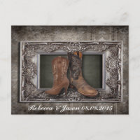western country cowboy wedding save the date