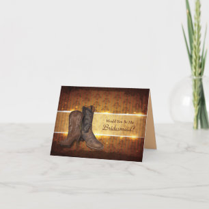 western country cowboy Will You Be My Bridesmaid Invitation