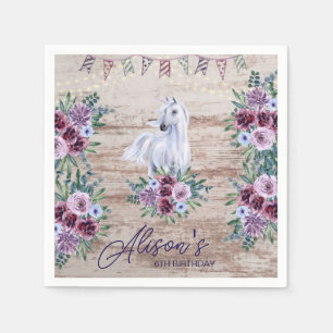 Western Country Cowgirl Rodeo Birthday Napkin
