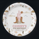 Western Country Cowgirl Rodeo Birthday Party Paper Plate<br><div class="desc">Western Country Cowgirl Rodeo Birthday Party Paper Plates. Easy to personalise! Check the collection for more matching items.</div>