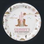 Western Country Cowgirl Rodeo Birthday Party Paper Plate<br><div class="desc">Western Country Cowgirl Rodeo Birthday Party Paper Plates. Easy to personalise! Check the collection for more matching items.</div>