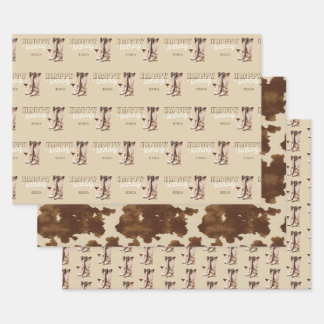 Western Country Cowgirl Rustic Birthday Party Wrapping Paper Sheet