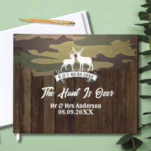 Western Country Deer The Hunt Is Over Wedding  Guest Book