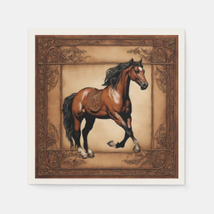 Western Country Equine Equestrian Horse Party Napkin