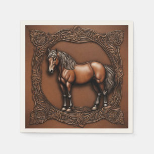 Western Country Equine Equestrian Horse Party Napkin