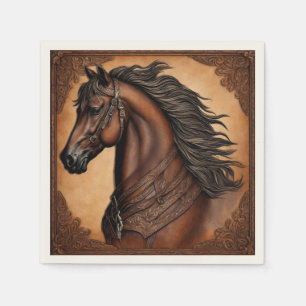 Western Country Equine Equestrian Horse Party Napkin