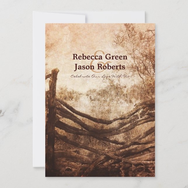 western country farm wedding Rehearsal Dinner Invitation (Back)