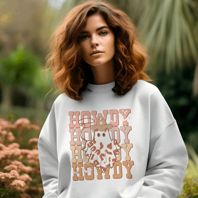 Western Country Ghost Howdy Cowboy Halloween Sweatshirt (Creator Uploaded)