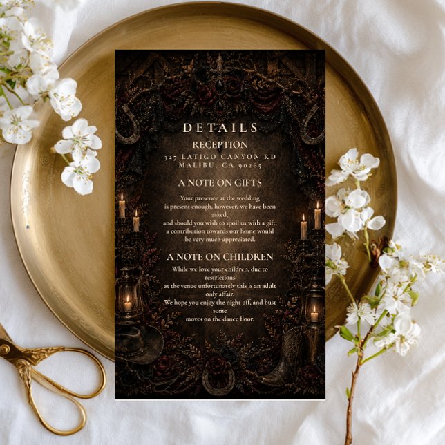 Western Country Goth Wedding Enclosure Card (Creator Uploaded)