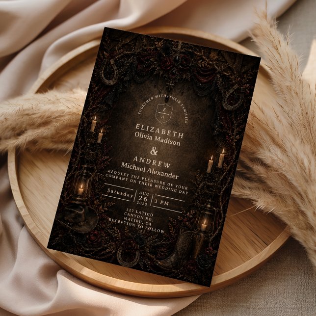Western Country Goth Wedding Invitation (Creator Uploaded)