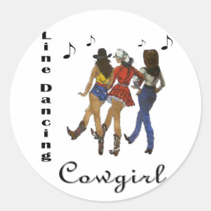 Western Country "Line Dancing Cowgirl" Stickers