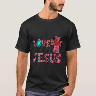Western Country Love Like Jesus Cross Christian Ge T-Shirt