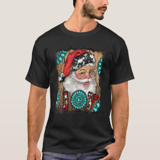Western Country Merry Christmas Santa Claus Joy Co T-Shirt