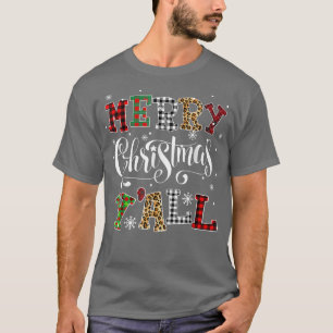 Western Country Merry Christmas Yall Leopard Buffa T-Shirt