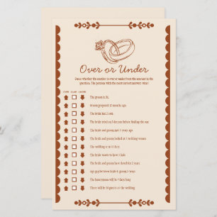 Western Country Over or Under Bridal Game