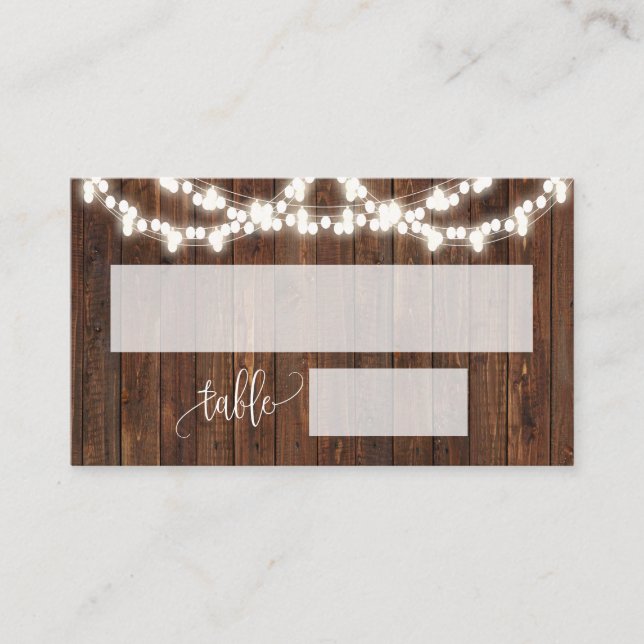 Western Country Shower Wedding Flat Place Card (Front)