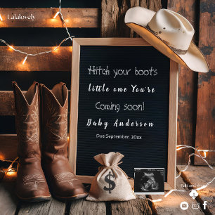Western country style pregnancy announcement 