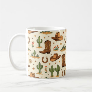 Western country theme with cactus coffee mug