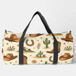 Western country theme with cactus duffle bag